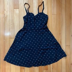 Black Polka Dot Fit and Flared Dress